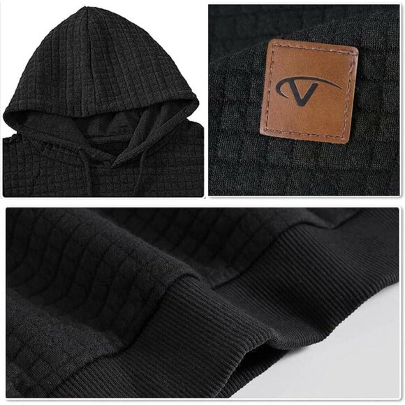 Men's Army Green Pullover Hoodies Long Sleeve Draw String Hooded Sweat Shirt - Picture 4 of 6